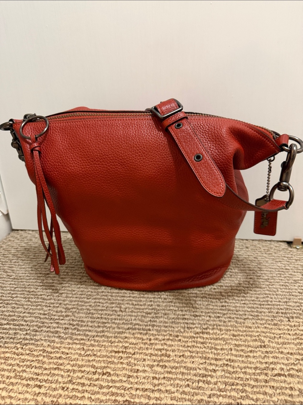 COACH  Glove tanned Leather Duffle in Chili